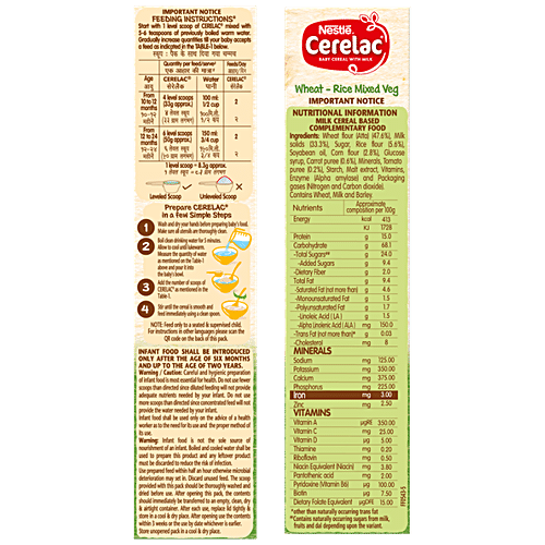 Buy Nestle Cerelac - Rice Vegetables (Stage 2) 2x300 gm (Multipack) Online  at Best Price. of Rs 600 - bigbasket