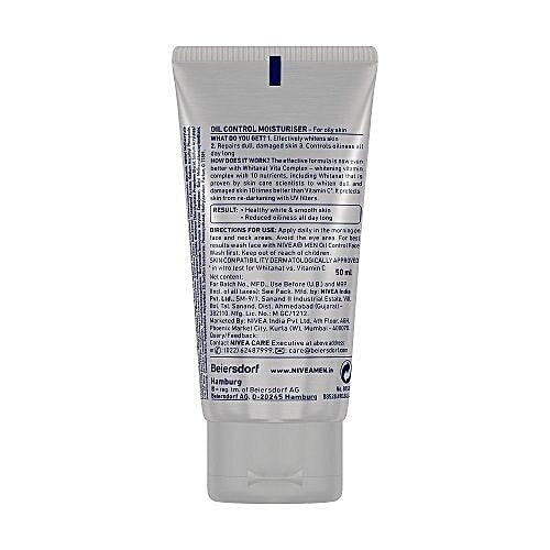 Buy Nivea Nivea Men Moisturiser Oil Control 10X Whitening 50 Ml Online ...