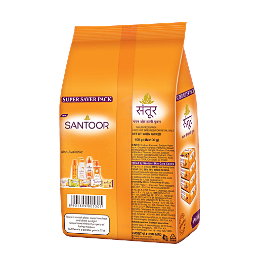 Buy Santoor Bathing Soap Sandal Turmeric 100 Gm Online At Best Price of ...