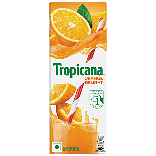 Buy Tropicana Fruit Juice Delight Orange 200 Ml Tetra Online At Best ...