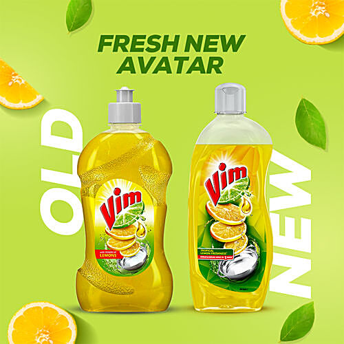 Vim Dishwash Liquid Gel Lemon, With Lemon Fragrance, Leaves No Residue,  Grease Cleaner For All Utensils, 500 ml Bottle