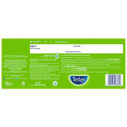 Buy Tetley Green Tea Ginger Mint Lemon 100 Pcs Carton Online At Best Price Bigbasket
