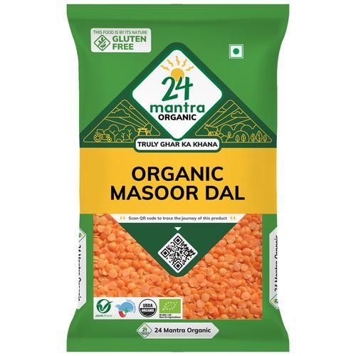 Buy 24 Mantra Organic Dal Masoor 500 Gm Pouch Online At Best Price of ...