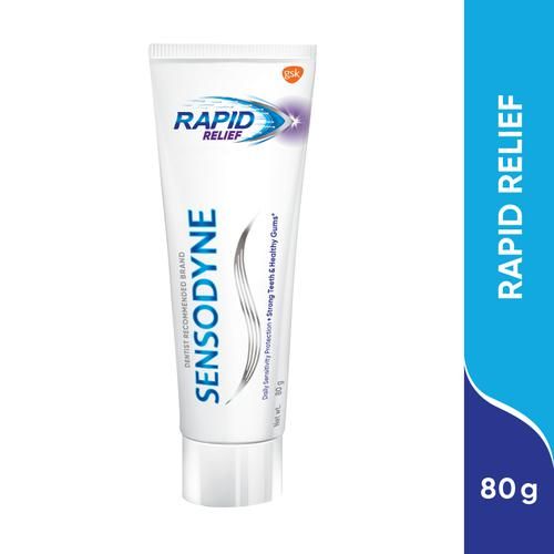Buy Sensodyne Toothpaste Rapid Relief, Sensitive tooth paste to help beat  sensitivity fast, 80 gm Online at Low Prices in India 
