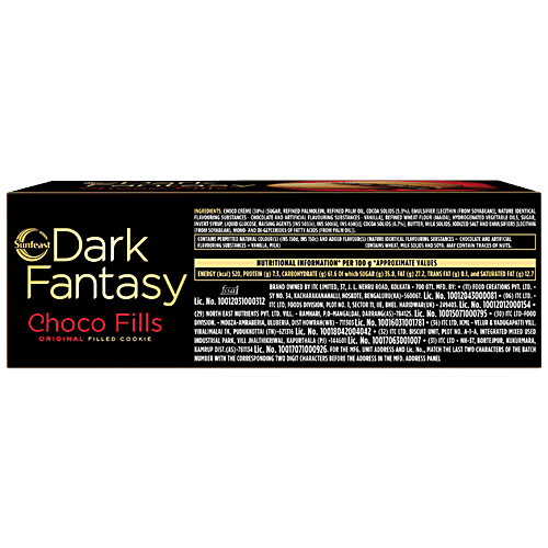 Sunfeast Dark Fantasy - Choco Fills, Original Filled Cookies With Choco Creme, 75 g Pouch