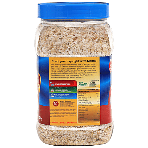 Buy Manna Oats White Hi Fibre 500 Gm Jar Online At Best Price of Rs 125 ...