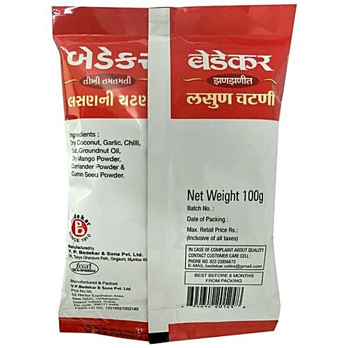 Buy Bedekar Chutney Garlic 100 Gm Pouch Online at the Best Price of Rs ...