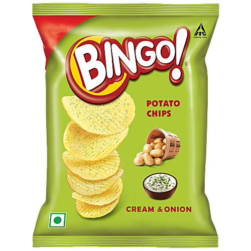 Buy Bingo Potato Chips -Cream & Onion 25 Gm Pouch Online at the Best ...