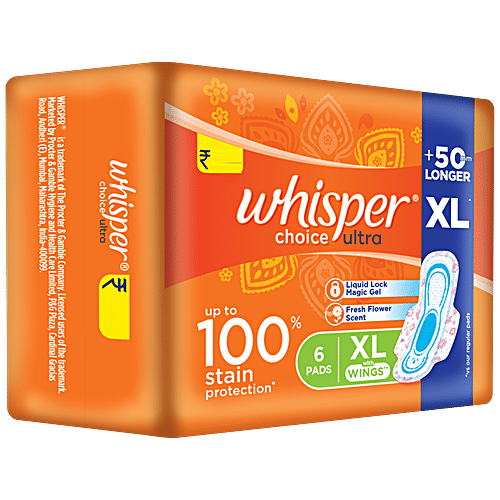 Buy Whisper Choice Sanitary Napkins Ultra Xl 6 Pcs Online At Best Price of  Rs 45 - LoveLocal