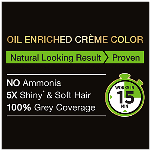 Garnier Black Naturals Hair Colour, 20 ml + 20 g Shade 2, Original Black 100% Grey Coverage & No Ammonia