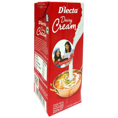 D'lecta Cream, 200 ml Tetra Pack 25% Milk Fat