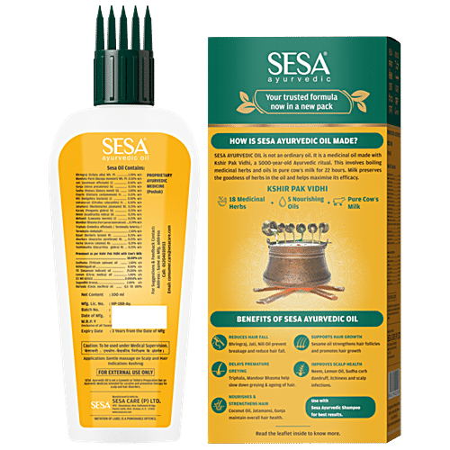 Buy Sesa Ayurvedic Hair Oil Reduces Hair Fall Anti Dandruff Infused With 18 Herbs And 6 7637