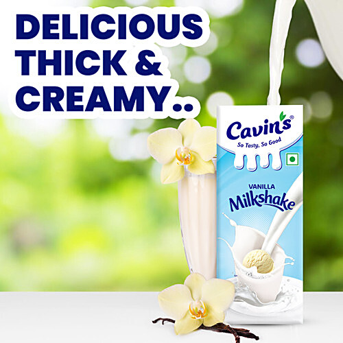 Cavins Vanilla Milkshake - With Zinc, Vitamin A & D Added, Immunity Booster, 180 ml Tetra Pak Zinc, Vitamin A & D Added, No Added Preservatives