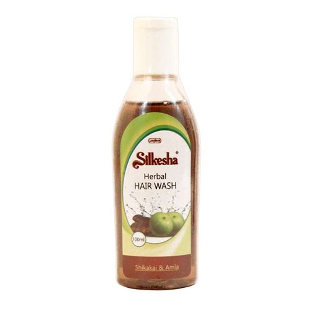 Buy Silkesha Herbal Hair Wash Shikakai Amla 100 Ml Bottle Online at the ...