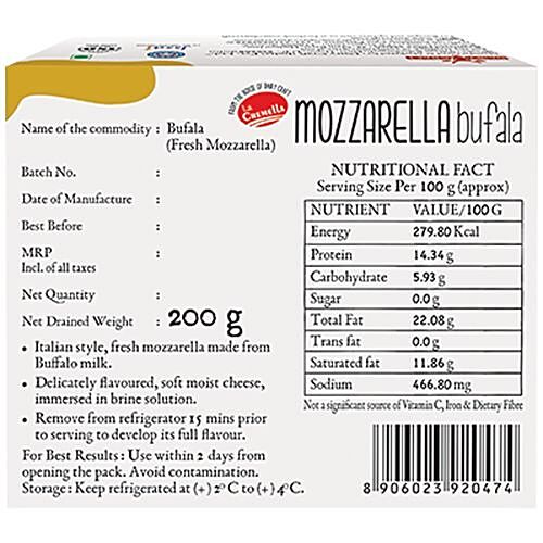 Buy La Cremella Mozzarella D Bufala 200 Gm Carton Online ...