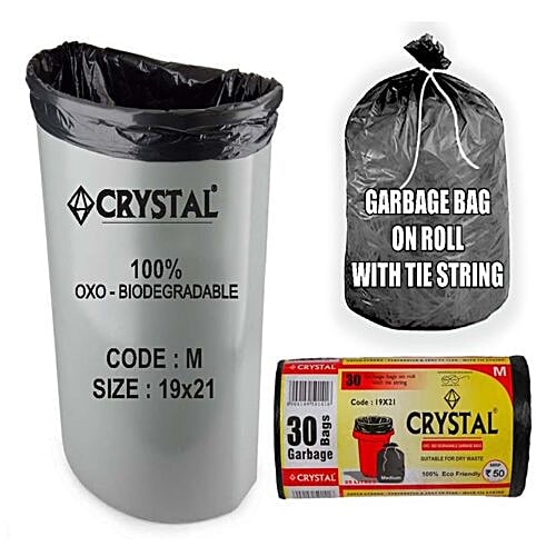 Garbage bag with clearance tie string