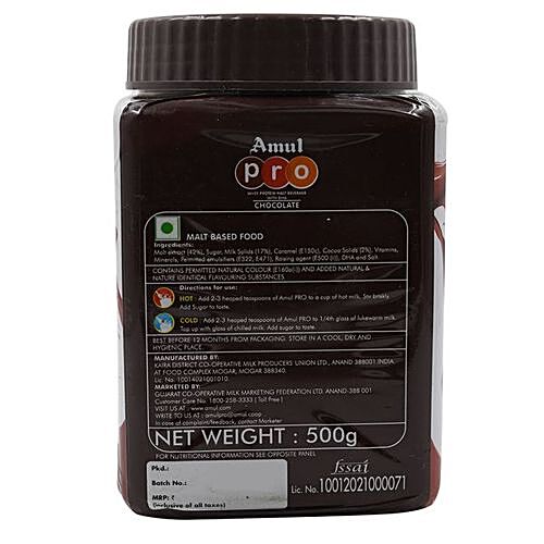 Buy Amul Pro Whey Protein Malt Beverage Health Drink With Dha Chocolate