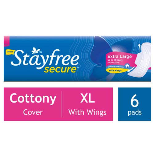 Buy STAYFREE Sanitary Pads - Secure Xl Cottony Soft, With Wings 6 pads ...