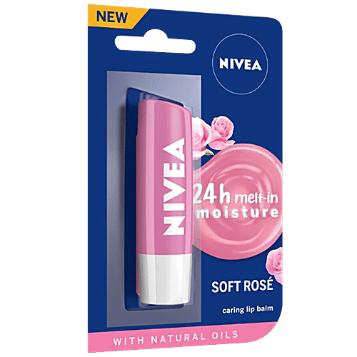 Buy Nivea Lip Moisturiser Soft Rose With Scent Of Roses Jojoba Oil 48 ...