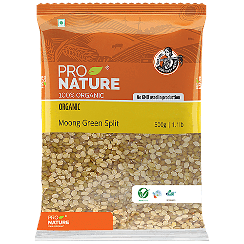 Buy Pro Nature Organic Moong Green Split 500 Gm Pouch Online At Best ...