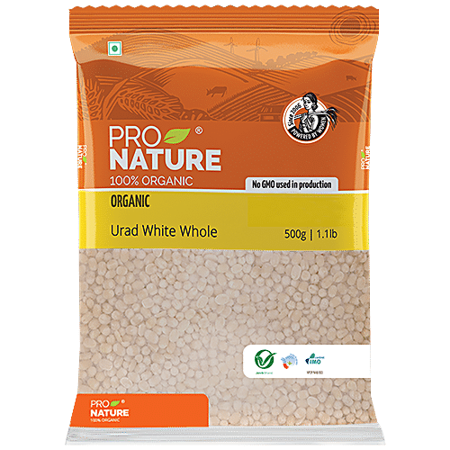 Buy Pro Nature Organic Urad White Whole 500 Gm Pouch Online At Best ...