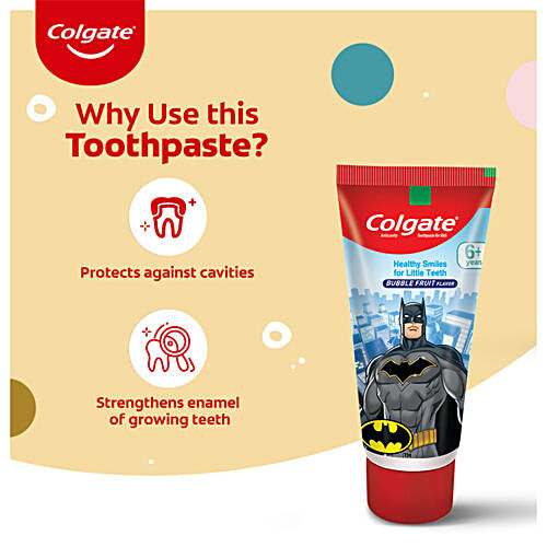 Buy Colgate Anticavity Toothpaste BAtman Bubble Fruit Kids 80 g Online At  Best Price of Rs 126 - bigbasket