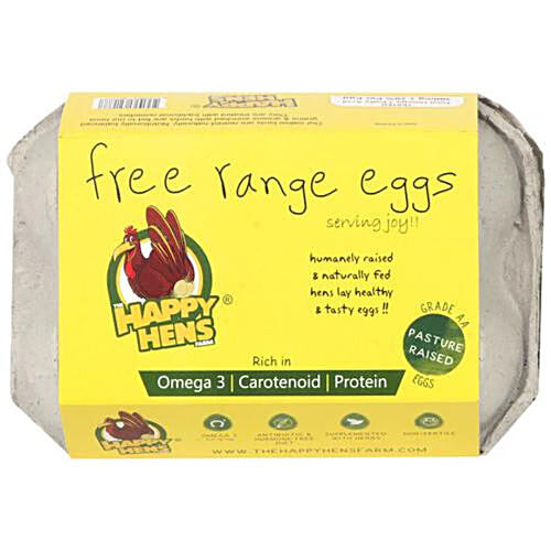 Buy Happy Hens Farms Free Range Eggs 6 Nos Carton Online At Best Price of  Rs 150 - bigbasket