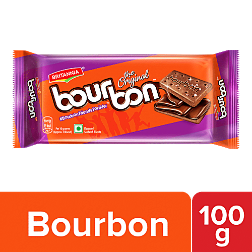 Buy Britannia Bourbon The Original Biscuits 120 Gm Pouch Online At Best ...