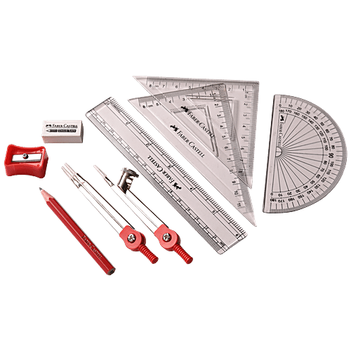 Buy Faber Castell Mathematical Drawing Set Box 7 Instruments Online at ...