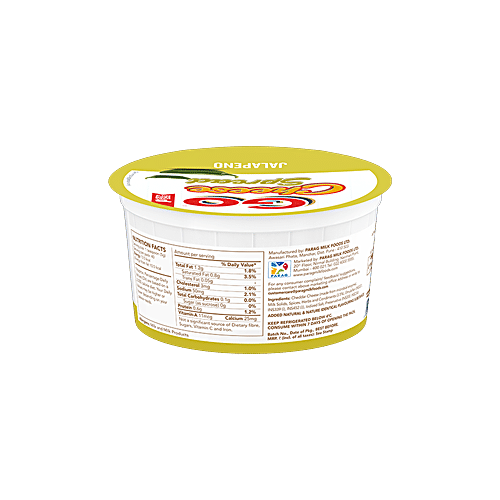 Buy Go Cheese Spread - Jalapeno (Soft & Creamy) 200 gm Cup Online at ...