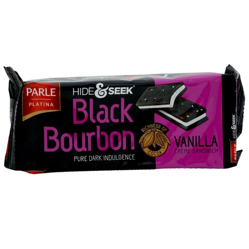 Buy Parle Hide Seek Black Bourbon Cream Sandwich Vanilla 100 Gm Pouch Online At Best Price Bigbasket