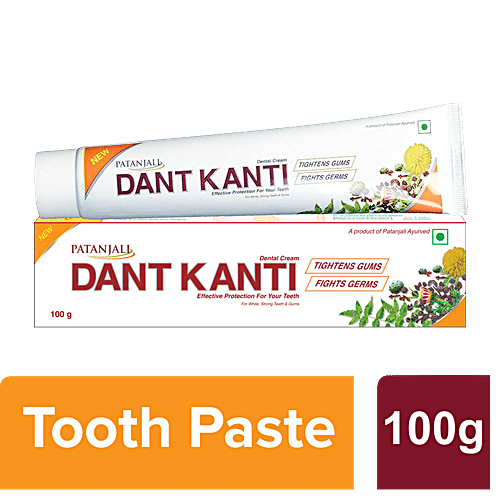 Buy Patanjali DANT KANTI NATURAL TOOTHPASTE 100 Gm Carton Online At ...