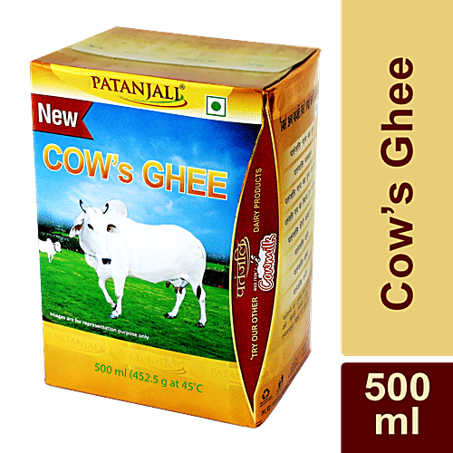 Buy Patanjali Cow Ghee 500 Ml Carton Online At Best Price Of Rs 355 ...