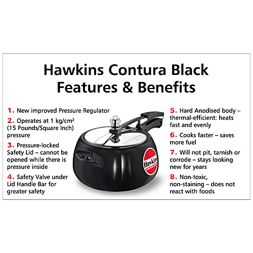 Buy Hawkins Contura Hard Anodised Black Inner Lid Pressure Cooker