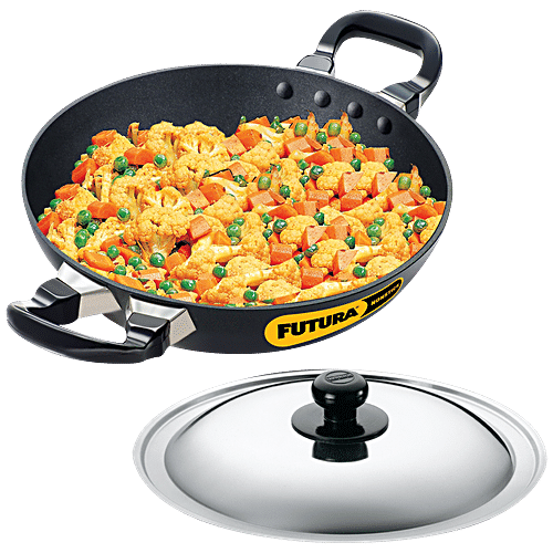 Nonstick Kadhai Indian Kadai Frying Pan Deep Fry Kadhai Deep Fry Pan with  Stainless Steel Lid Stir Fry Pan Nonstick All Purpose Pan Cookware Cooking