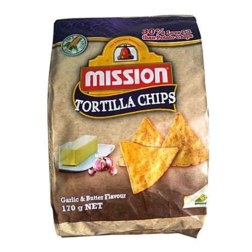 Buy Mission Tortilla Chips Garlic Butter 170 Gm Online at the Best