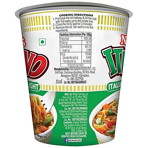 Buy Nissin Food Cup Noodles Italiano 70 Gm Online At Best Price bigbasket