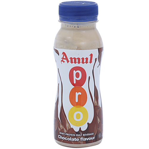 Buy Amul Pro Whey Protein Malt Chocolate 200 Ml Pet Bottle Online At ...