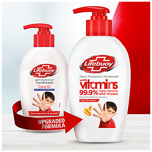 Lifebuoy Total 10+ Handwash - 99.9% Germ Protection, 80 ml Pump 