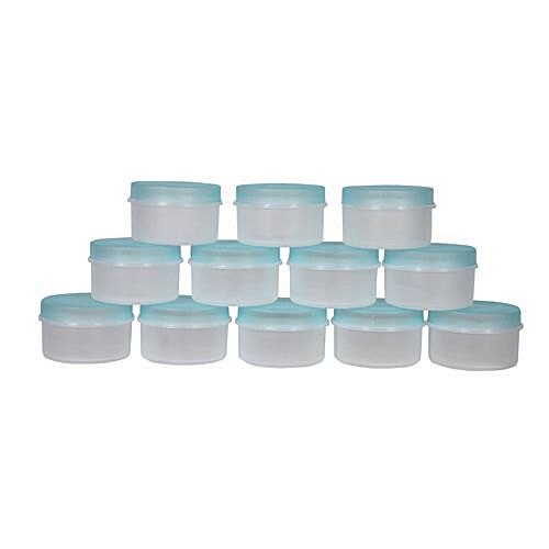 12pcs Round Clear Plastic Container With Lid 