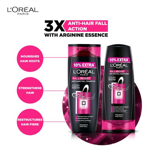 Loreal Paris Fall Resist - 3X Anti-Hair Fall Shampoo, 360 ml  