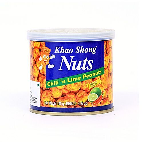 Buy Khao Shong Coated Peanuts Chili N Lime 140 Gm Tin Online at the ...