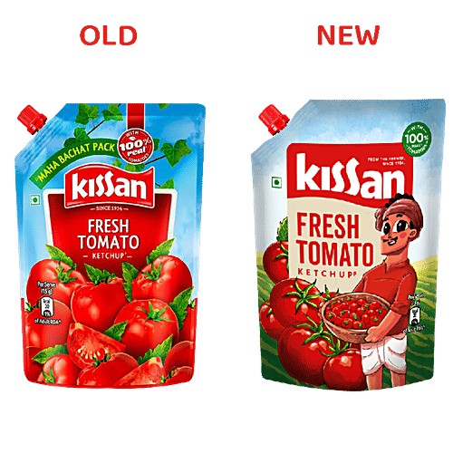 Buy Kissan Fresh Tomato Ketchup 950 Gm Pouch Online At Best Price of Rs ...