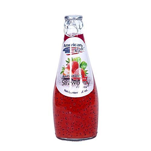 Buy American Style Basil Seed Drinks Strawberry 300 Ml Online at