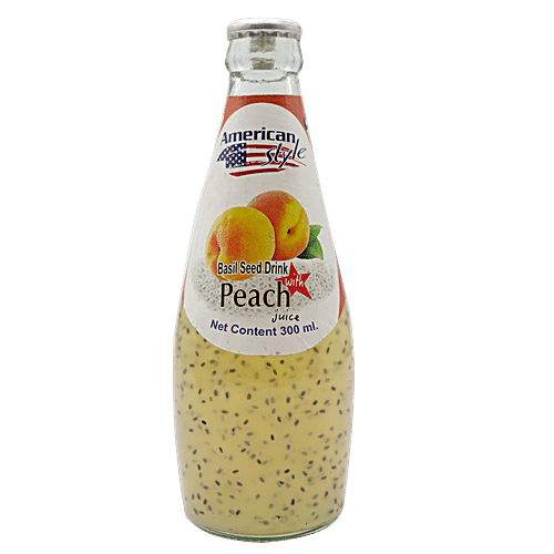 Buy American Style Basil Seed Drinks Peach 300 Ml Online at the