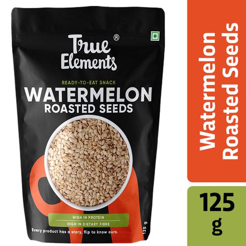 True Elements Roasted Watermelon Seeds - Rich In Zinc & Protein, Healthy,  125 g Matt Pouch