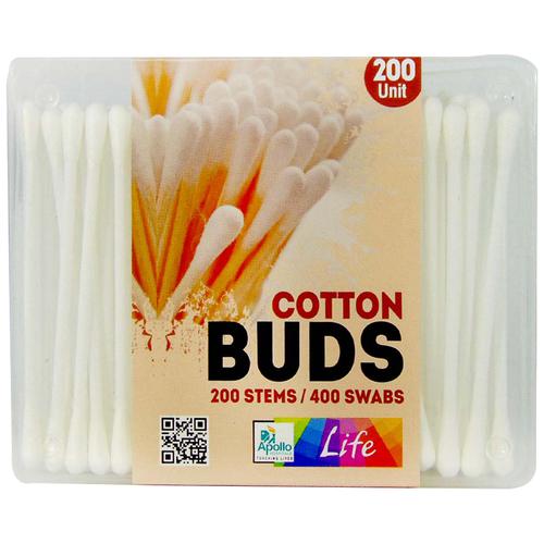 Buy Apollo Pharmacy Cotton Buds 200 Stems400 Swabs Apc0016 200 Pcs ...