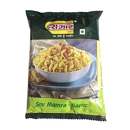 Buy Samrat Sev Mamra Namkeen - Garlic, Spice Blend, Indian Snack Online ...