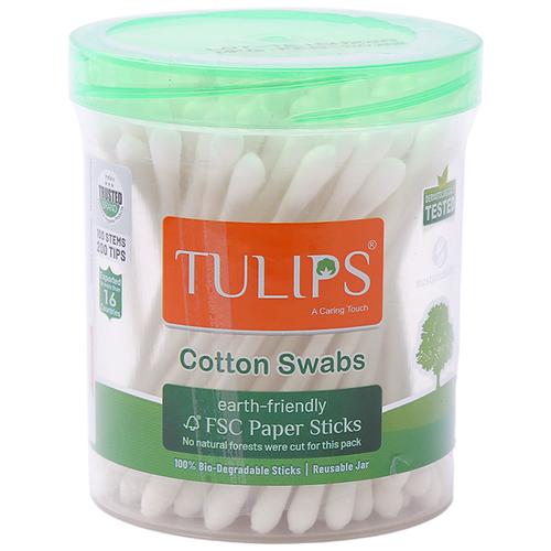 Buy Tulips Cotton Swabs In Round 100 Pcs Online At Best Price of Rs 38 ...
