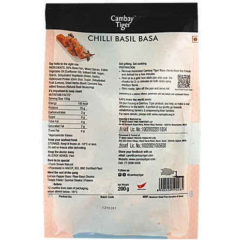 Buy Cambay Tiger Basa Fish Chilli Basil 200 Gm Online At Best